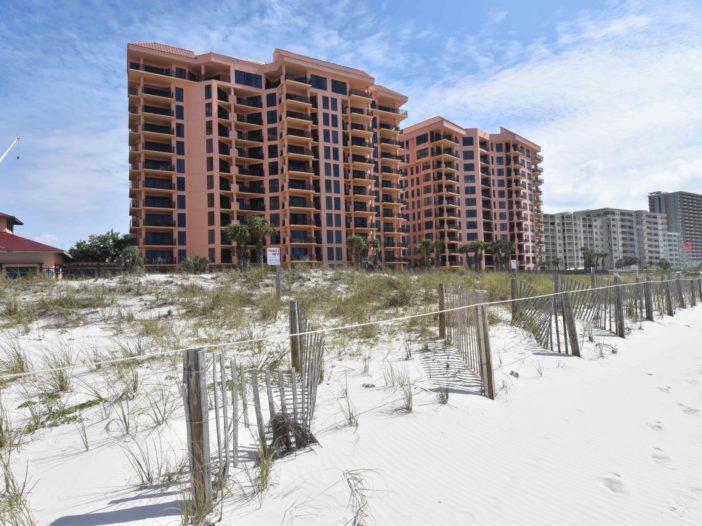 Dune Doctors repaired the sand fences at SeaChase Condominiums in Alabama